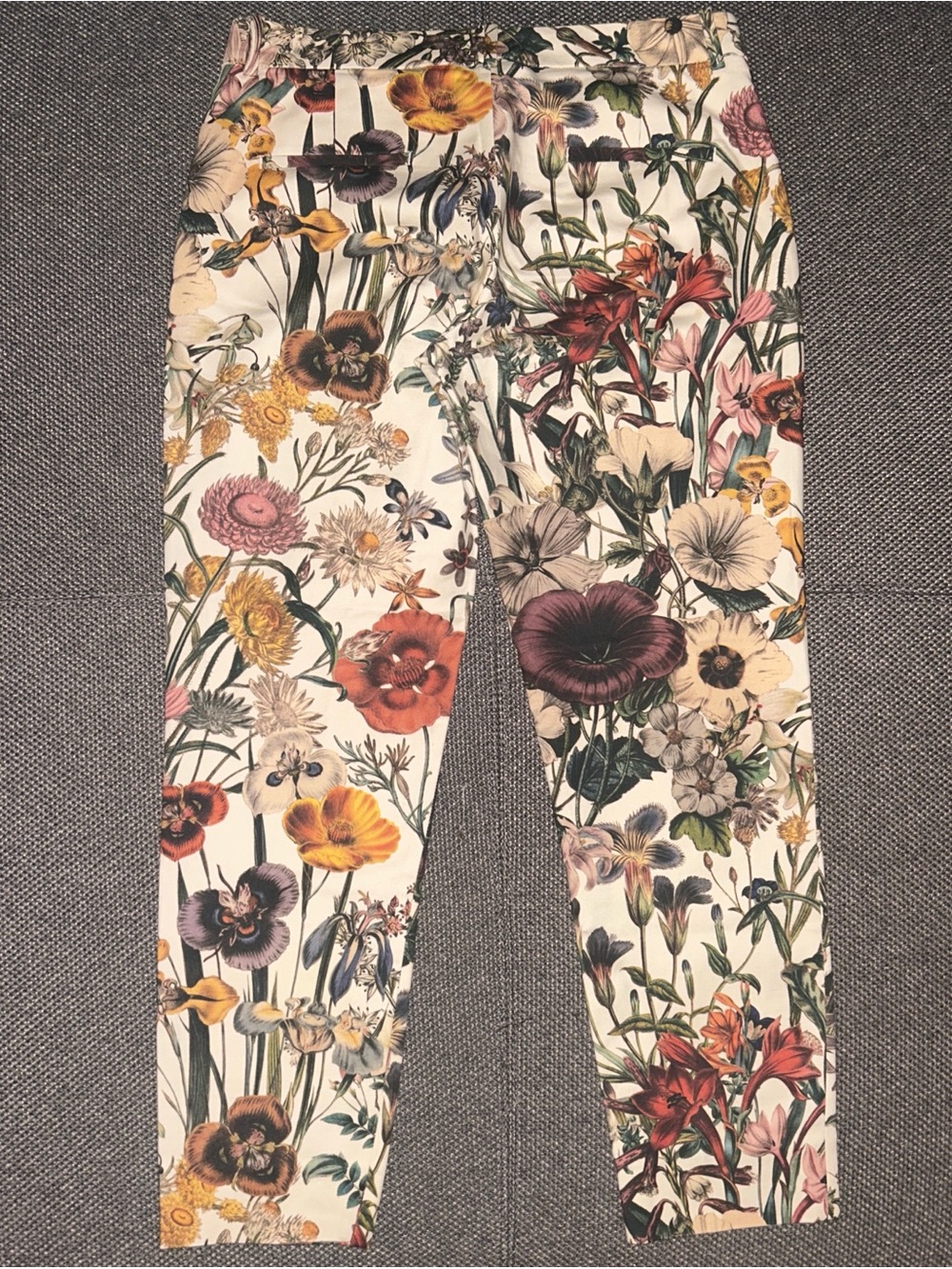 Floral All Over Print Skinny Trouser Pants - Multicolor - Picture 5 of 6